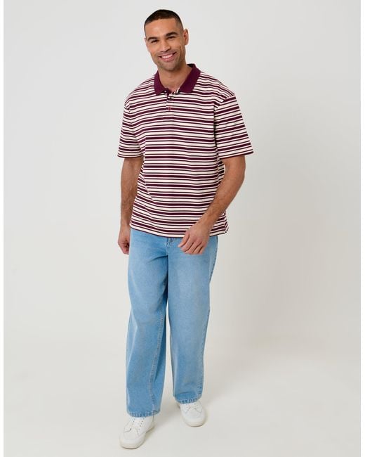 Threadbare Red Relaxed Fit Polo Shirt for men