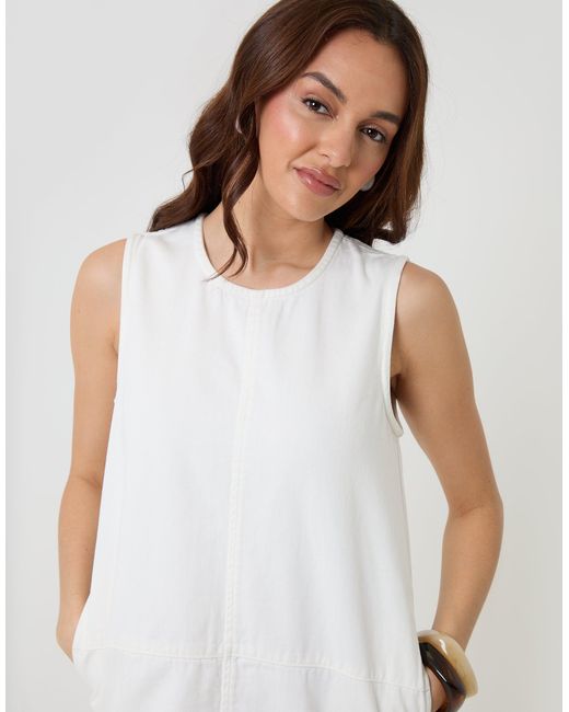 Threadbare White Denim Mini Shift Dress