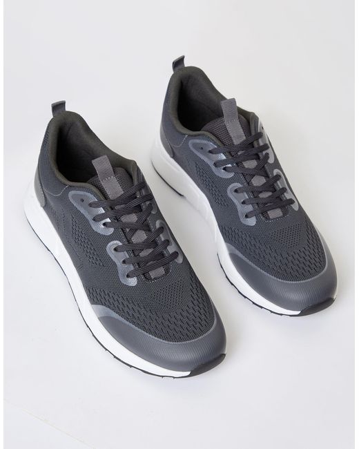 Threadbare Blue Textured Slip On Trainers for men