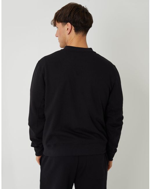 Threadbare Black Zip Through Sweat Bomber for men
