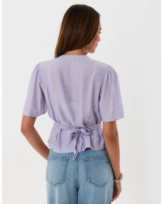 Threadbare Purple Flutter Sleeves Top