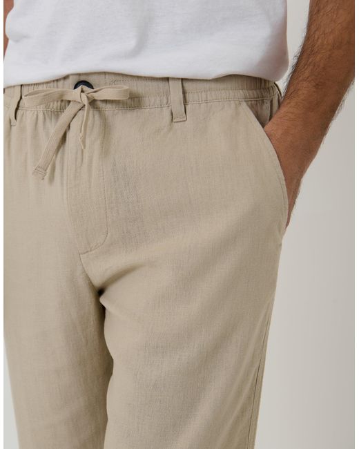 Threadbare Natural Linen Blend Trousers for men