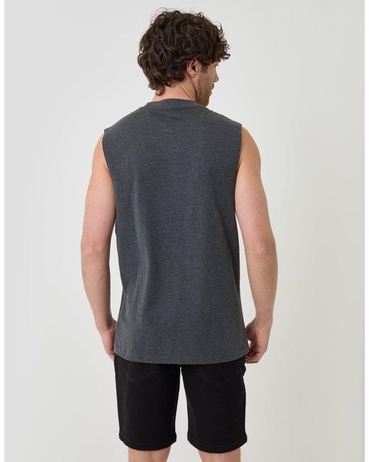 Threadbare Blue Relaxed Fit Cotton Crew Neck Vest for men