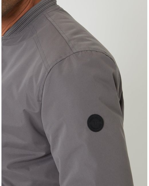 Threadbare Gray Padded Bomber Jacket for men
