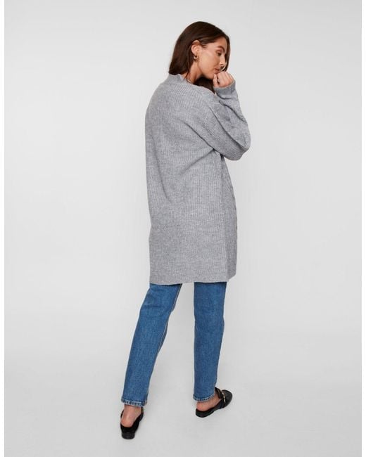 Threadbare Gray Petite Cable Knit Cardigan
