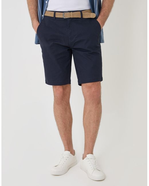 Threadbare Blue Belted Chino Shorts for men