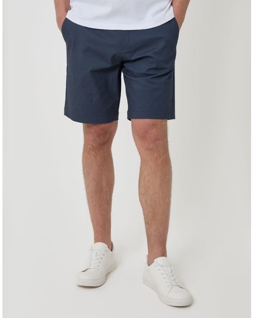 Threadbare White Regular Fit Stretch Chino Shorts With Belt for men