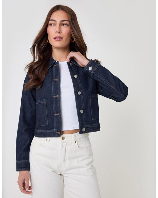 Threadbare Blue Denim Jacket With Patch Pockets