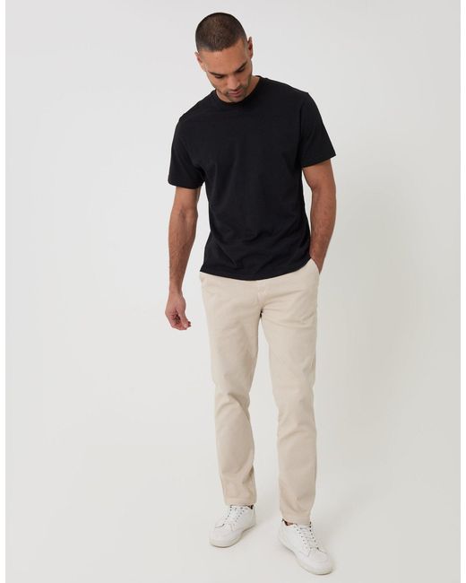 Threadbare Natural Elasticated Waist Chino Trousers for men