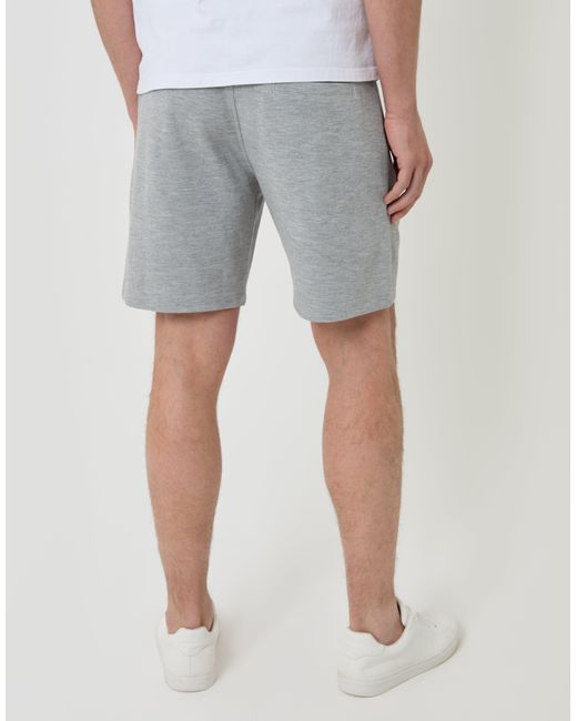 Threadbare White Pique Pleated Sweat Shorts for men