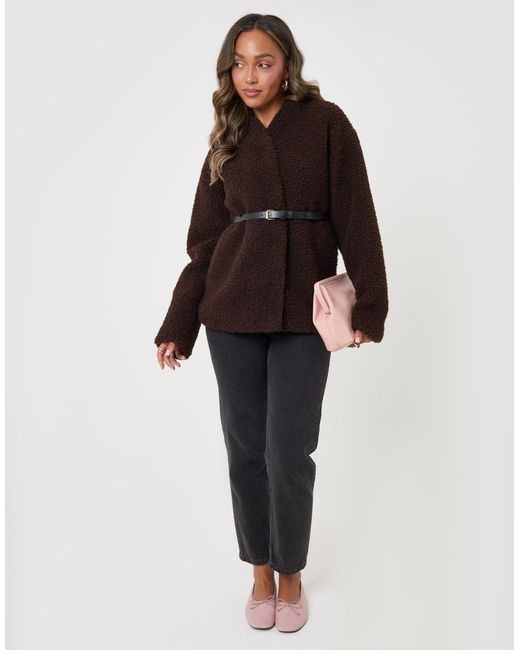 Threadbare Black Borg Belted Wrap Jacket