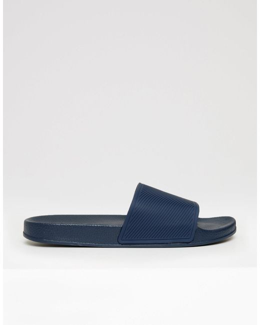 Threadbare Blue Sliders for men