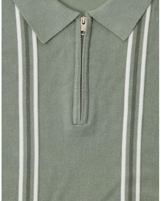 Threadbare Multicolor Quarter Zip Knitted Polo for men
