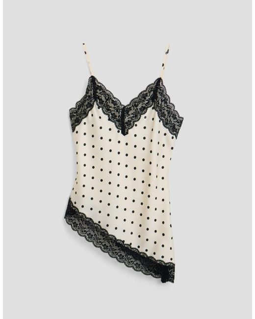 Threadbare White Satin Lace Trim Cami