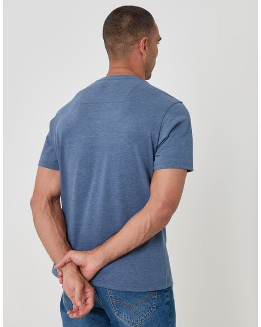 Threadbare Blue Regular Fit Cotton Rich T-Shirt for men
