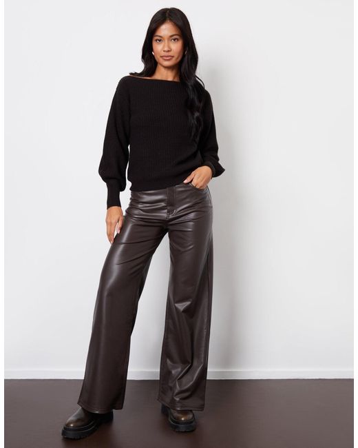 Threadbare Black 2 Pack Soft Slash Neck Jumpers