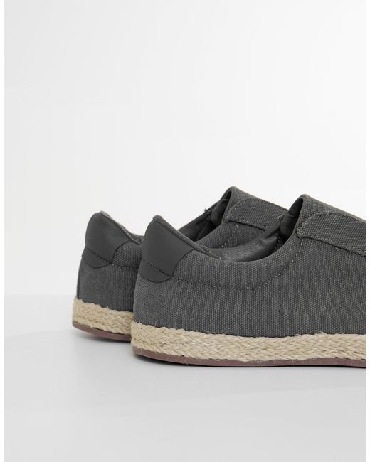 Threadbare Gray Cotton Canvas Slip On Espadrilles for men