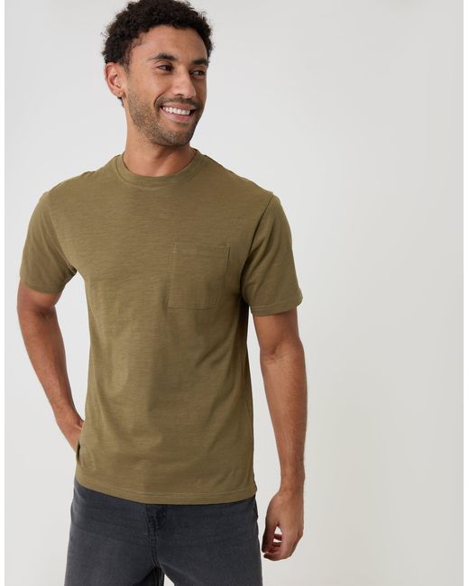 Threadbare Green Jersey Slub Short Sleeve T-Shirt for men