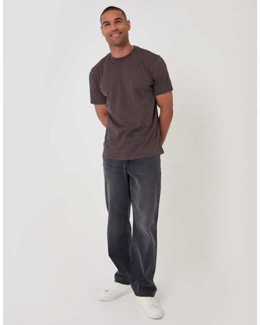 Threadbare Gray Regular Fit Cotton Rich T-Shirt for men