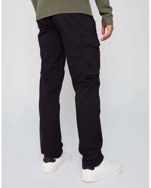 Threadbare Black Slim Fit Cargo Style Trouser for men