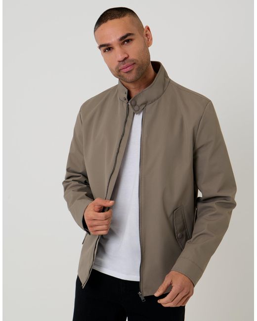 Threadbare Gray Showerproof Zip Up Harrington Jacket for men