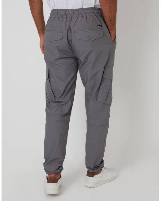 Threadbare Gray Elasticated Waist Cargo Trousers for men