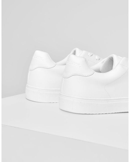 Threadbare White Pu Court Trainers for men