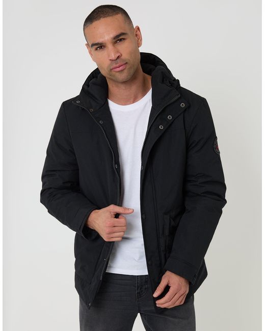 Threadbare Blue Showerproof Microfleece Lined Padded Coat for men