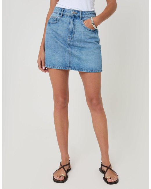 Threadbare Blue Denim Mini Skirt