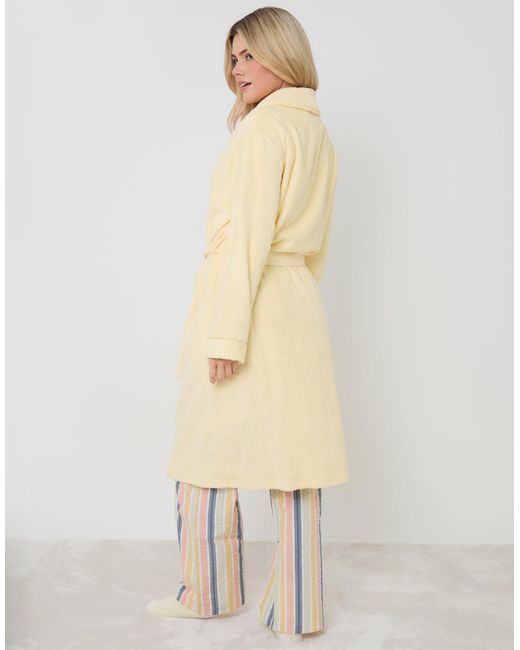Threadbare Natural Towelling Midi Dressing Gown