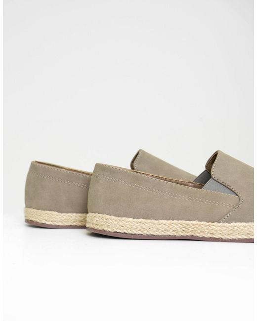 Threadbare White Faux Suede Slip On Espadrilles for men