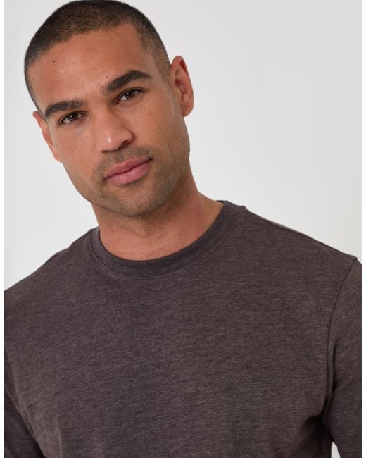 Threadbare Gray Regular Fit Cotton Rich T-Shirt for men