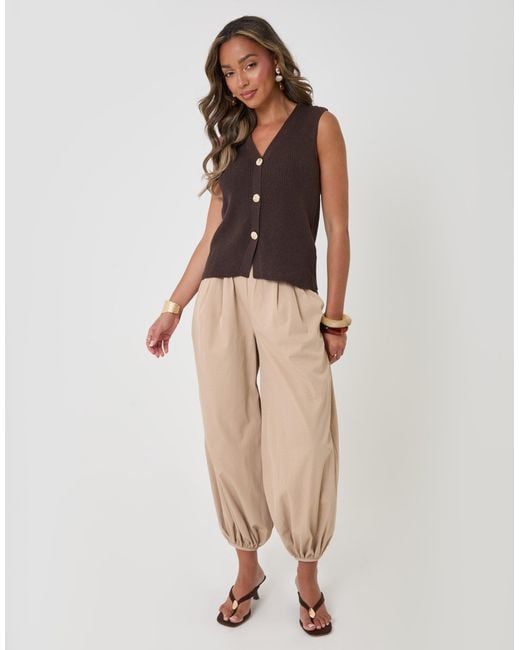 Threadbare Brown Ribbed Longline Waistcoat