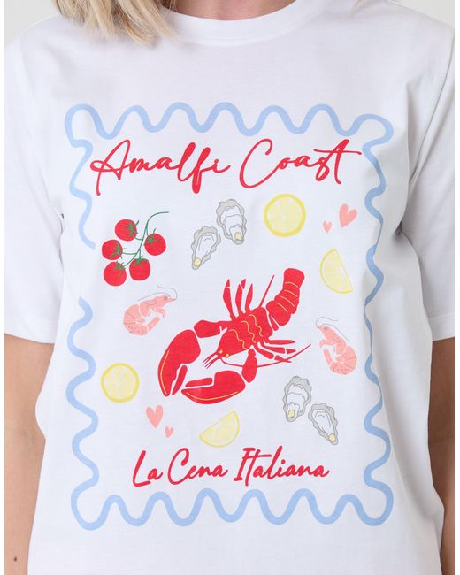 Threadbare White Petite Amalfi Coast Print Pure Cotton Pyjama Set