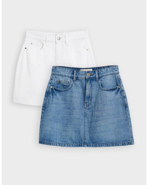 Threadbare Blue 2 Pack Denim Mini Skirts