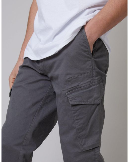 Threadbare Gray Slim Fit Cargo Style Trouser for men