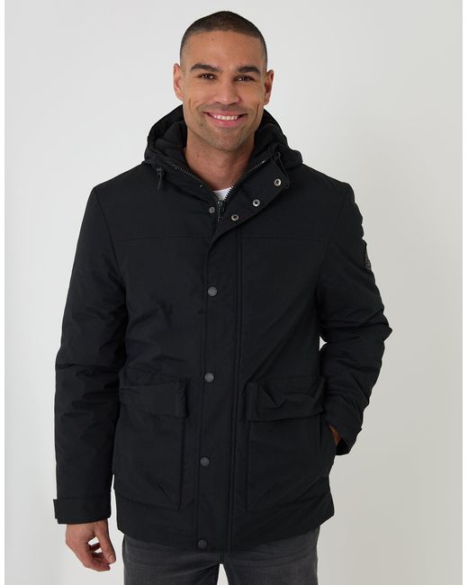 Threadbare Blue Showerproof Microfleece Lined Padded Coat for men