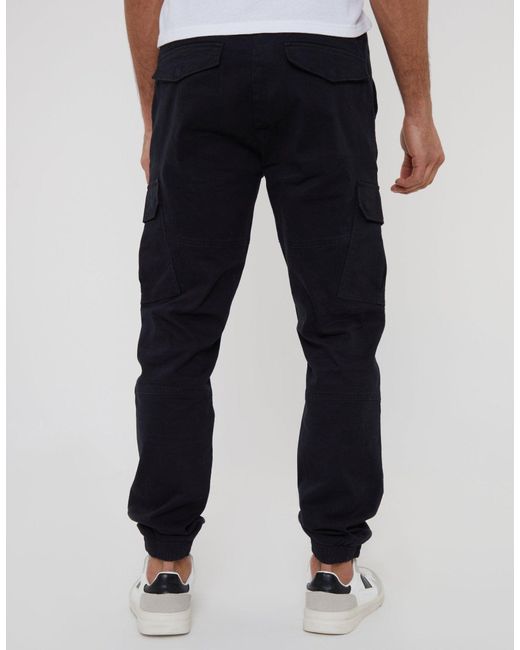 Threadbare Blue Jogger Style Cargo Trousers for men