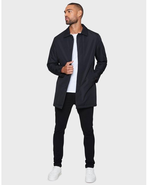 Threadbare Blue Collared Coat for men