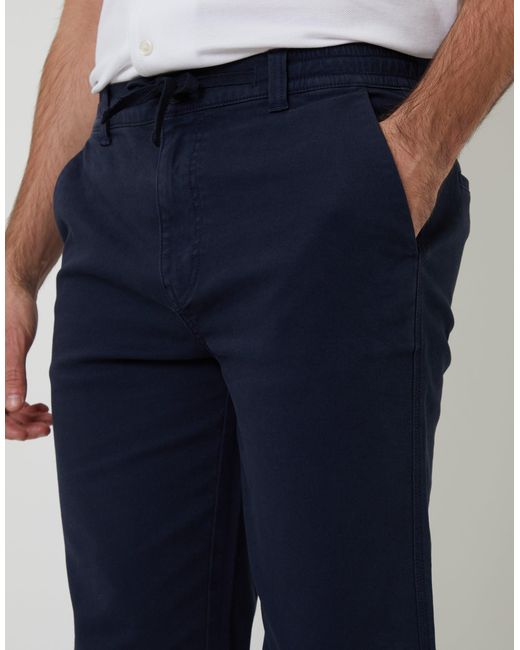 Threadbare Blue Elasticated Waist Chino Trousers for men