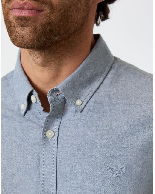 Threadbare Blue Cotton Long Sleeve Shirt for men
