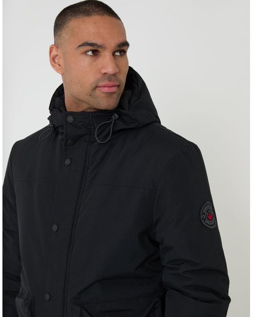 Threadbare Blue Showerproof Microfleece Lined Padded Coat for men