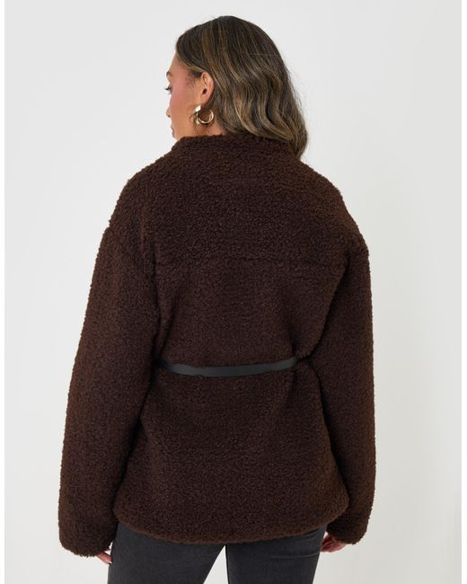 Threadbare Black Borg Belted Wrap Jacket