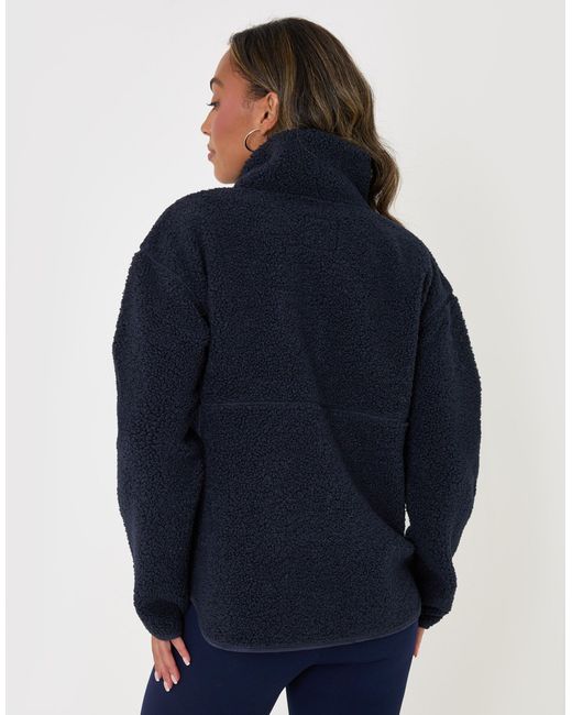 Threadbare Blue Half Zip Borg Fleece