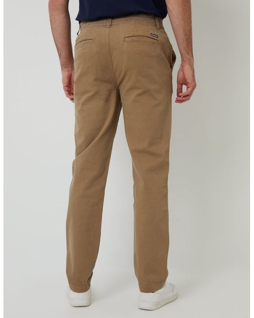 Threadbare Natural Elasticated Waist Chino Trousers for men