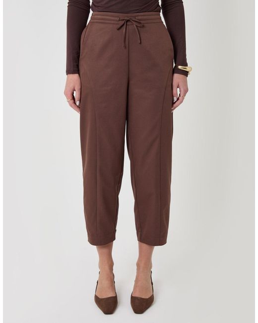 Threadbare Red Curved Seam Barrel Leg Trousers