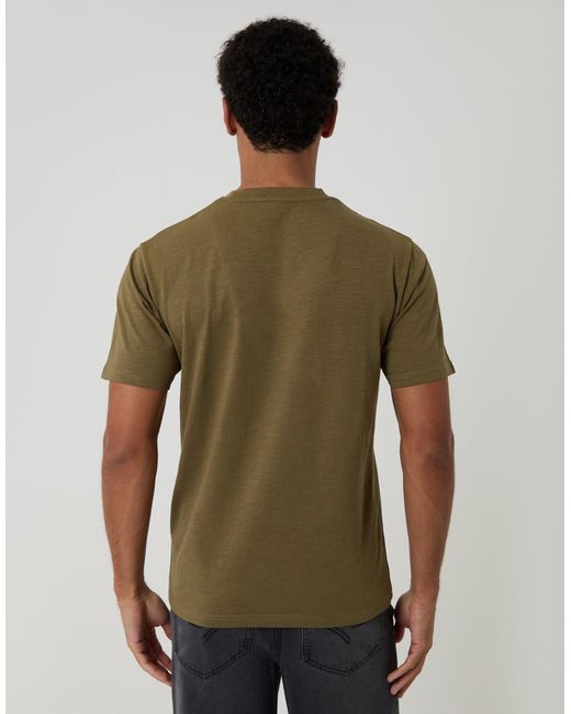 Threadbare Green Jersey Slub Short Sleeve T-Shirt for men