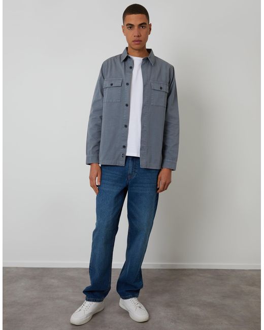 Threadbare Blue Lightweight Shacket for men
