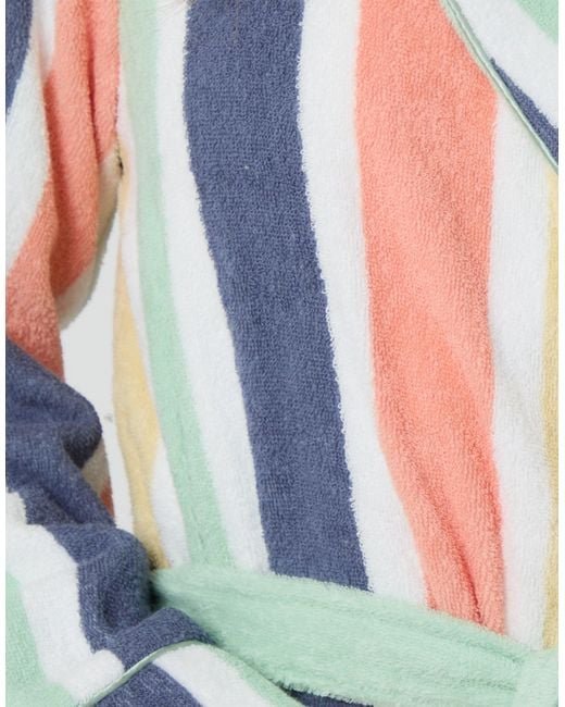 Threadbare Multicolor Towelling Midi Dressing Gown