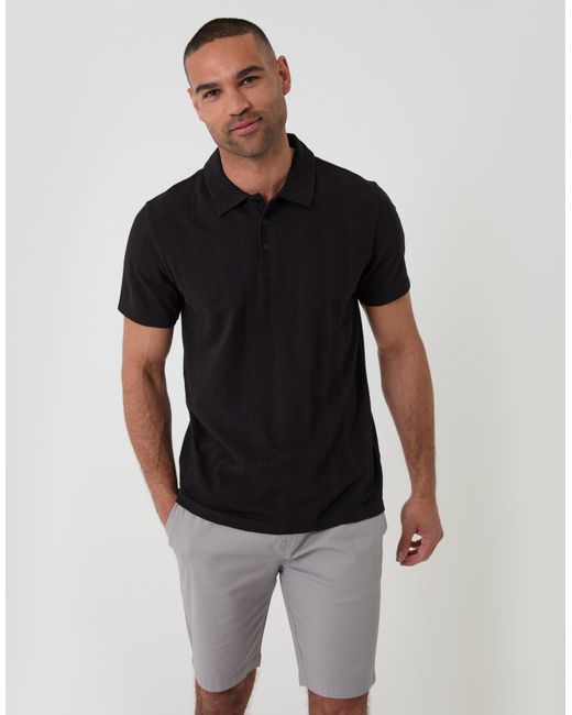 Threadbare Black Regular Fit Elasticated Waist Stretch Chino Shorts for men